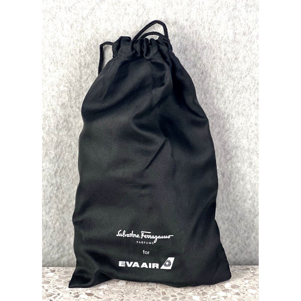 Salvatore Ferragamo Eva Air Amenity Kit Black Luxury Travel Pouch Toiletries